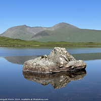 Buy canvas prints of rock in the middle of Loch Nah Achlaise , Black Mount in the Highlands of Scotland by Photogold Prints