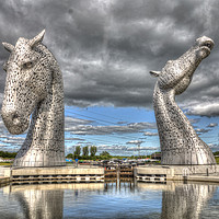 Buy canvas prints of  The Kelpies in the Helix Park in Falkirk,Scotland by Photogold Prints