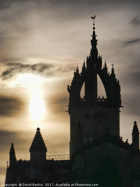 the spire of St Giles Cathedral on the Royal Mile  Picture Board by Photogold Prints
