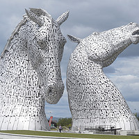 Buy canvas prints of The new visitor centre at the Kelpies in Helix Par by Photogold Prints