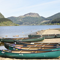 Buy canvas prints of canoes on the shore of Loch Lubnaig,  the Highland by Photogold Prints