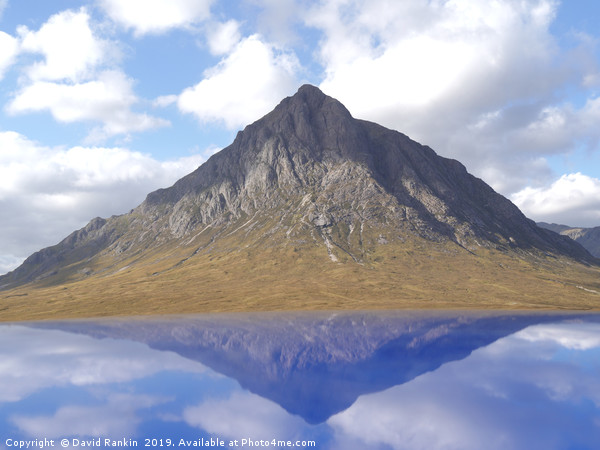 reflection of Buachaille Etive Mor in the Highland Picture Board by Photogold Prints