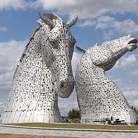 Buy canvas prints of The Kelpies in the Helix park, Falkirk  by Photogold Prints