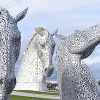 Buy canvas prints of the Kelpies double take , Helix Park, Falkirk , Sc by Photogold Prints