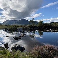 Buy canvas prints of Lochan na h-Achlaise ,  the Black Mount in the Hig by Photogold Prints