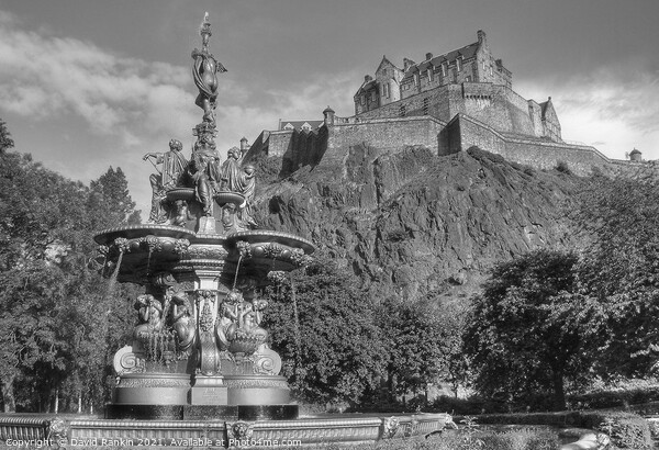 Edinburgh Castle black and white Picture Board by Photogold Prints