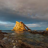 Buy canvas prints of Bow Fiddle Rock at Sunset, Aberdeenshire, Scotland by David Ross