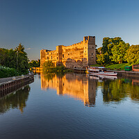 Buy canvas prints of Newark Castle and the River Trent at Sunset by David Ross