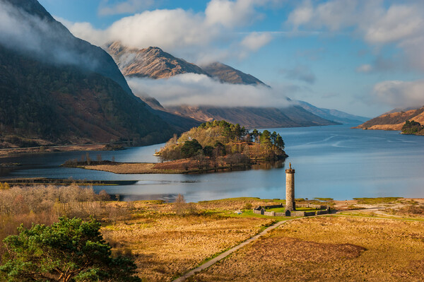 Glenfinnan Monument and Loch Shiel, Scottish Highlands Picture Board by David Ross