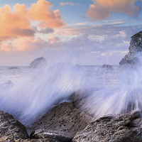 Buy canvas prints of Crashing waves, Dorset coast, near Lulworth by David Ross