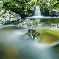 Buy canvas prints of Wood of Cree waterfall, Dumfries and Galloway by David Ross