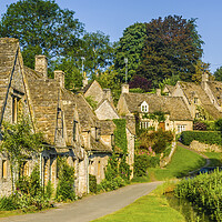Buy canvas prints of Arlington Row Cottages, Bibury by David Ross