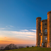 Buy canvas prints of Broadway Tower Sunset, Cotswolds by David Ross