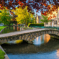 Buy canvas prints of Bourton-on-the-Water Cotswolds Footbridge by David Ross
