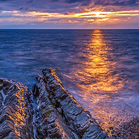 Buy canvas prints of Crackington Haven Sunset, Cornwall by David Ross