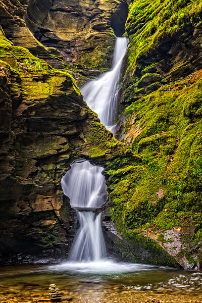 St Nectan's Glen Waterfall Picture Board by David Ross