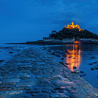 Buy canvas prints of St Michael's Mount Causeway at Night by David Ross
