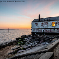 Buy canvas prints of Evening glow - the Boat House at Lepe by Sue Knight