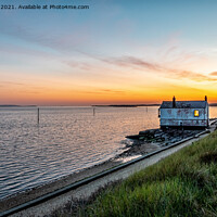 Buy canvas prints of Lepe Boat House and a glorious sunset by Sue Knight