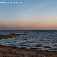 Buy canvas prints of Full moon over the Solent by Sue Knight