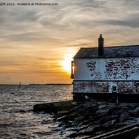 Buy canvas prints of Golden light and Lepe watch house by Sue Knight