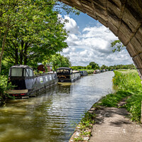 Buy canvas prints of Narrowboats at Ladies bridge, Kennet & Avon canal by Sue Knight