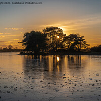 Buy canvas prints of Icy sunset at Hatchet Pond by Sue Knight