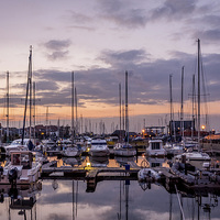 Buy canvas prints of  Day's end at Hythe Marina by Sue Knight