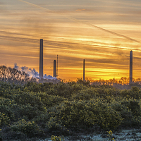 Buy canvas prints of  Industrial Sunrise by Sue Knight