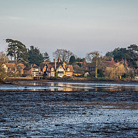 Buy canvas prints of Beaulieu Mill pond at low tide by Sue Knight