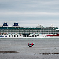 Buy canvas prints of Britannia viewed from Calshot Beach,Hampshire by Sue Knight