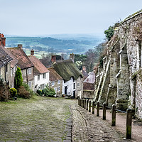 Buy canvas prints of Dorset's Historic Gold Hill Vista by Sue Knight