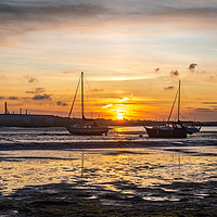 Buy canvas prints of Sundown at Calshot  by Sue Knight