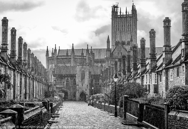 A rainy view of Vicars' Close, Wells Picture Board by Sue Knight