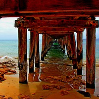 Buy canvas prints of Under the boardwalk by laurence hyde