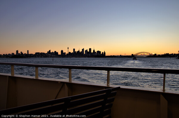 Sydney Harbour Sunset Picture Board by Stephen Hamer