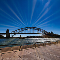 Buy canvas prints of Sydney Harbour Bridge Sunburst by Stephen Hamer