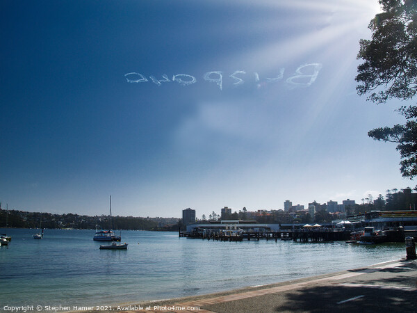 Sky Writing over Sydney Picture Board by Stephen Hamer