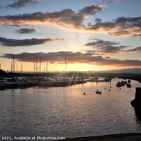 Buy canvas prints of Brixham Marina and Golden Sunset by Stephen Hamer
