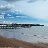 Buy canvas prints of Paignton Pier and Cumulus Clouds by Stephen Hamer