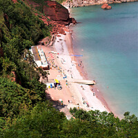 Buy canvas prints of Oddicombe Beach landslip by Stephen Hamer