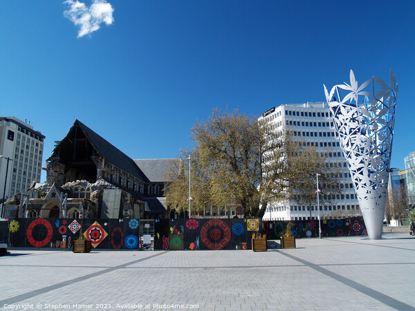 Cathedral Square Christchurch Picture Board by Stephen Hamer