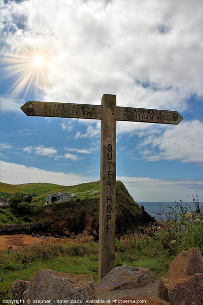 Outer Hope Cove Picture Board by Stephen Hamer