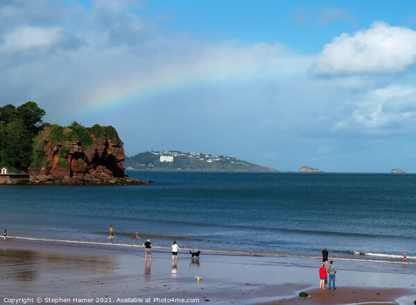 Rainbow over Tor Bay Picture Board by Stephen Hamer