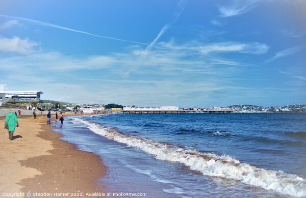 Sunny Winter Day On Paignton Beach Picture Board by Stephen Hamer