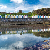 Buy canvas prints of Beach Huts and Reflections by Stephen Hamer