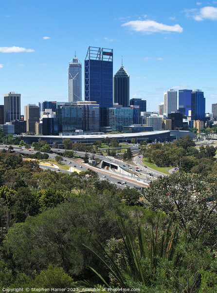 Perth City Skyline Picture Board by Stephen Hamer