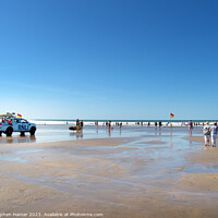 Buy canvas prints of RNLI on Summerleaze Beach by Stephen Hamer