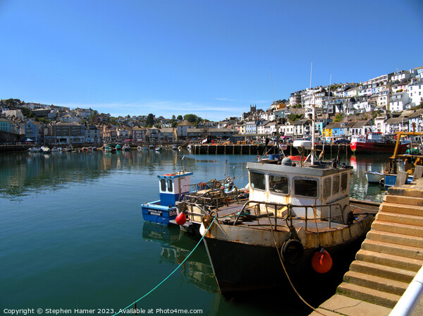 Brixham Boats Picture Board by Stephen Hamer