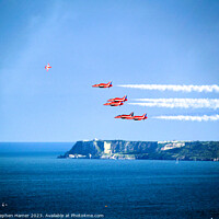 Buy canvas prints of Red Arrows pass Berry Head by Stephen Hamer